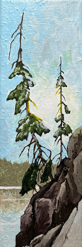 Hanging On, Acrylic painting by Canadian landscape artist, Jim White