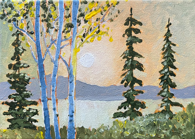 A View of the Lake, Acrylic painting by Canadian landscape artist, Jim White
