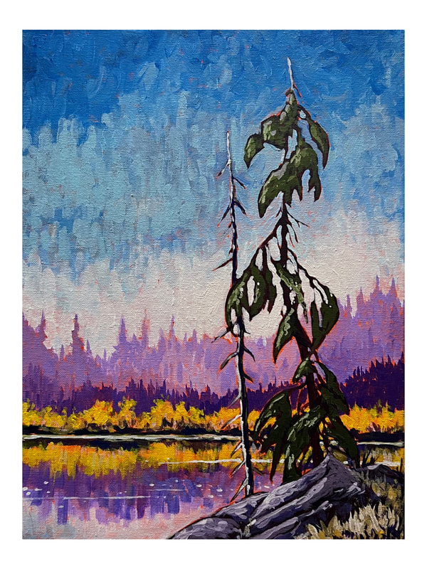Lunch by the Lake, Acrylic painting by Canadian landscape artist, Jim White
