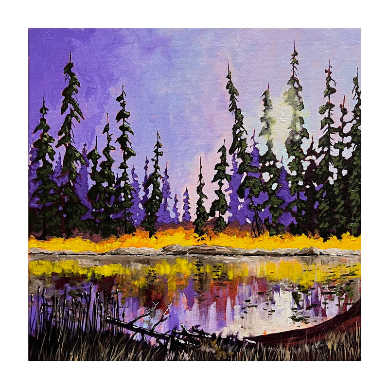 Daybreak on a Cool Clear Morning, Acrylic painting by Canadian landscape artist, Jim White