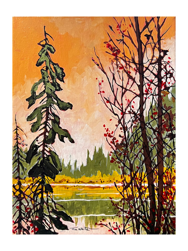 Northern Pond, Acrylic painting by Canadian landscape artist, Jim White