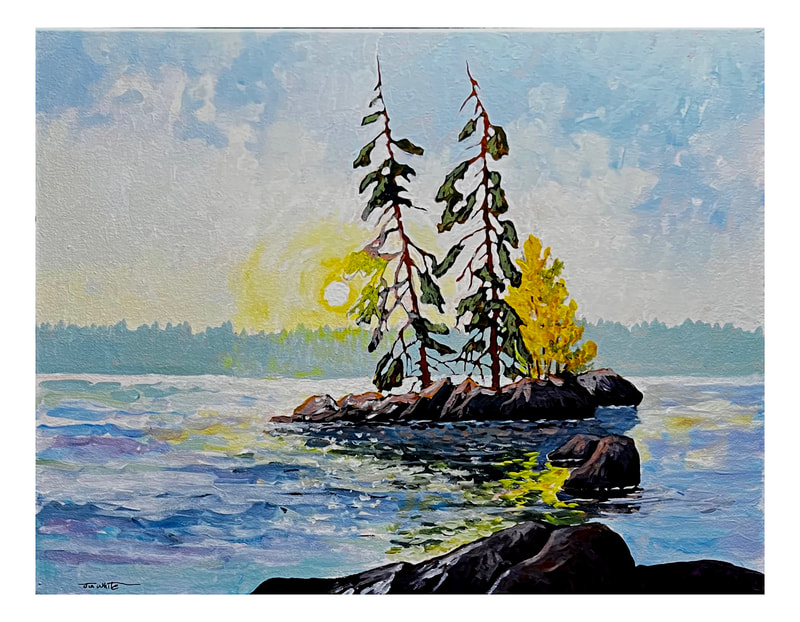 Northern Island Paradise, Acrylic painting by Canadian landscape artist, Jim White