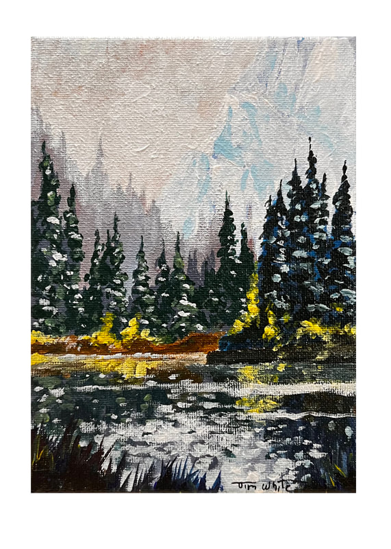 Jasper in October, Acrylic painting by Canadian landscape artist, Jim White