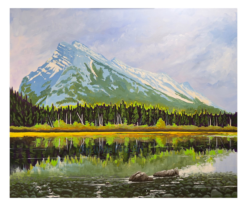 Mount Rundle, Acrylic painting by Canadian landscape artist Jim White