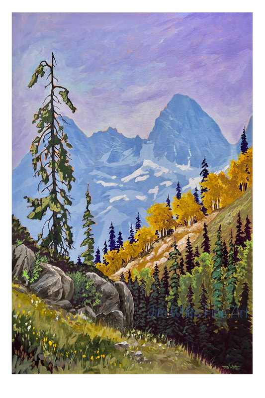 "Triple Peak" Acrylic painting by Canadian landscape artist Jim White