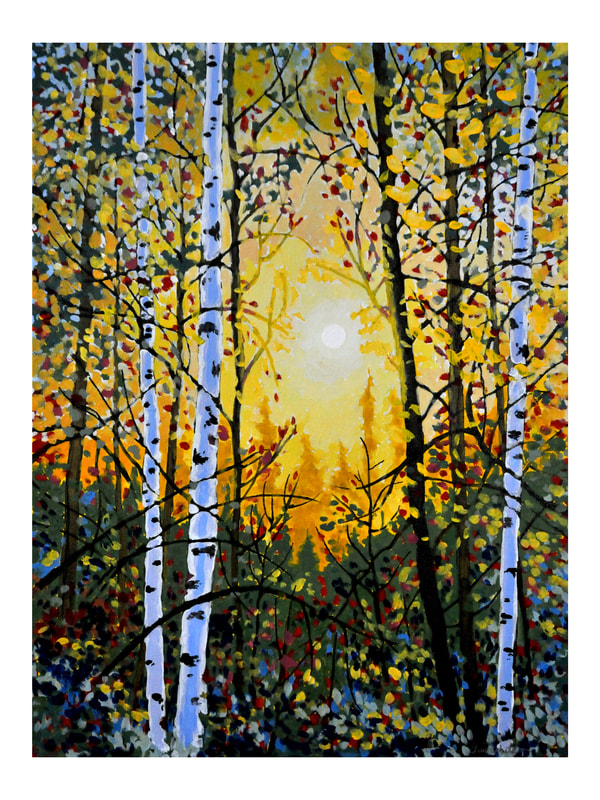 Fall Birch Trees, Acrylic painting by Canadian landscape artist, Jim White